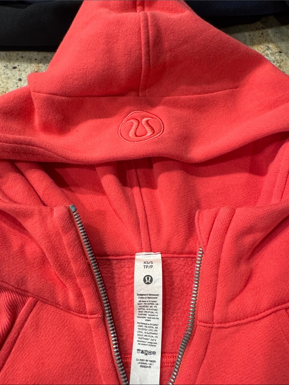lululemon athletica Girls' Coral Pink Half-Zip Hooded Pullover - Picture 2 of 3